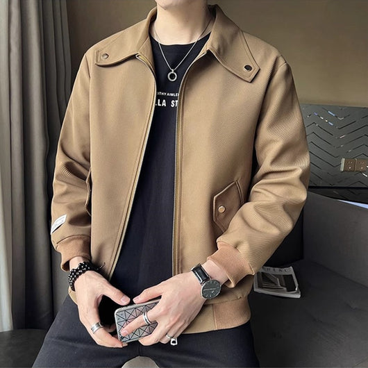 Chaqueta Casual para Hombre en Tono Café - Perfecta para Primavera y Otoño - Image 11