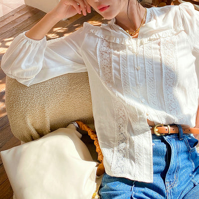 Blusa Francesa Clásica de Manga Larga Delgada para Mujer - Image 13