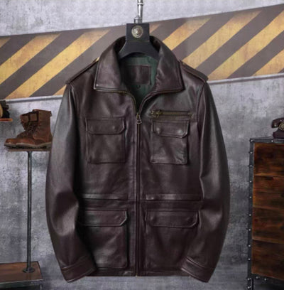 Chaqueta de Cuero para Hombre - Abrigo de Otoño e Invierno - Image 5