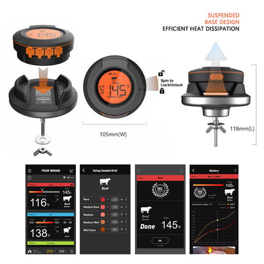Termómetro Digital Inalámbrico para BBQ con Doble Sonda Bluetooth - Image 11