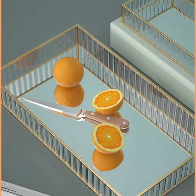 Bandeja de Almacenamiento Cristal Rayada Estilo Nórdico Lujo - Image 3