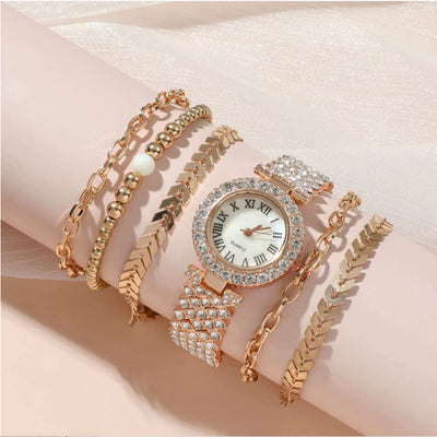 Reloj Pulsera de Diamantes para Mujer - Set Lujo de 6 Piezas con Caja de Regalo - Image 14