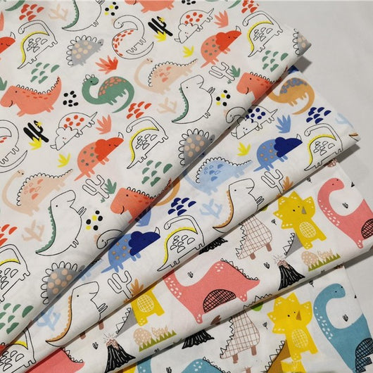Tela de Algodón Puro para Sábanas con Estampado de Dinosaurios