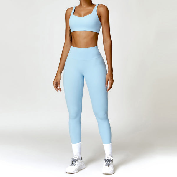 Conjunto Deportivo Yoga Cintura Alta Ajustado Secado Rápido para Mujer