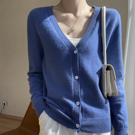 Cardigan Corto de Cachemira Tejida con Mangas Largas para Mujer - Image 9