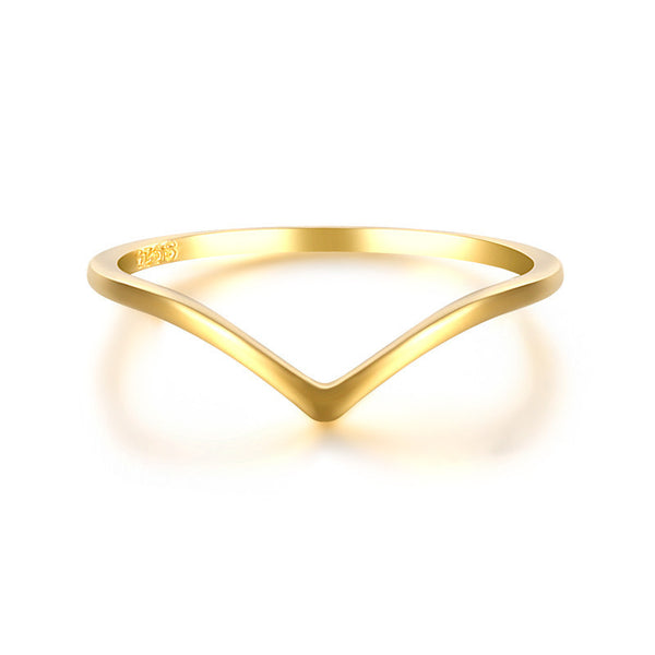 Anillo de Plata Pura Diseño V Minimalista - Image 2