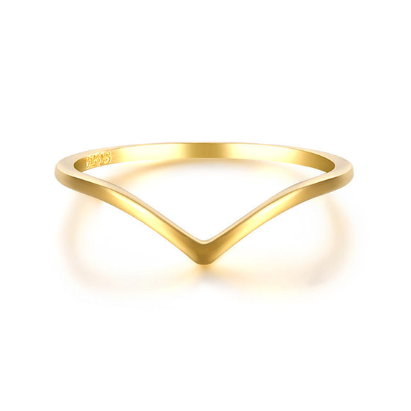 Anillo de Plata Pura Diseño V Minimalista