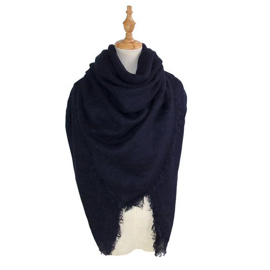 Chal Cuadrado de Colores Sólidos con Pashmina Larga - Image 4