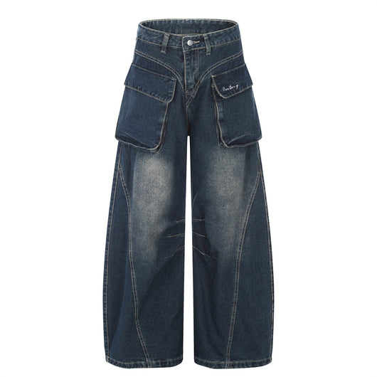 Pantalones Vaqueros Anchos de Cintura Alta con Bolsillos Funcionales - Image 8