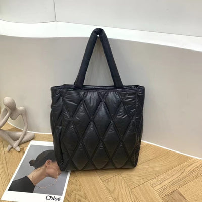 Bolso Mensajero Mujer Cuadros Diamante Gran Capacidad Acolchado - Image 7
