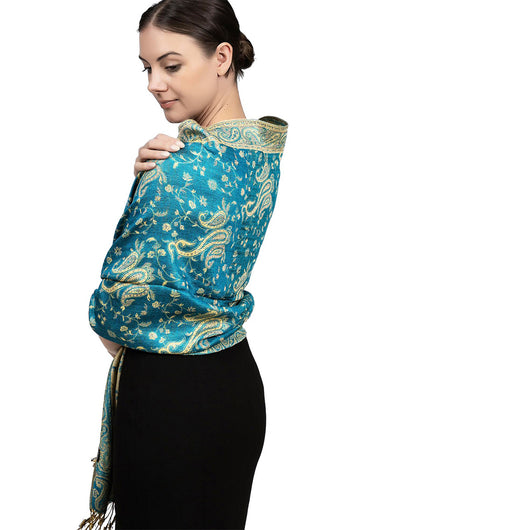 Chal Vintage Étnico Otoño Invierno con Borlas y Estampado Paisley para Mujer - Image 13