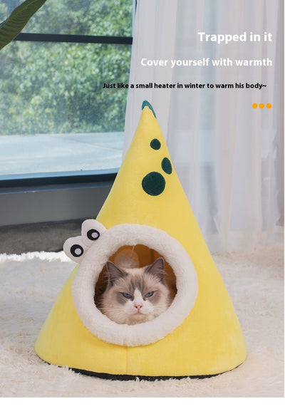 Cama Dinosaurio Amarillo para Gatos - Nido Cerrado Cálido Todo Clima - Image 17