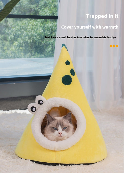 Cama Dinosaurio Amarillo para Gatos - Nido Cerrado Cálido Todo Clima - Image 17