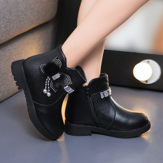 Botas Infantiles de Cuero con Moño - Cálidas y Elegantes para Niñas - Image 9