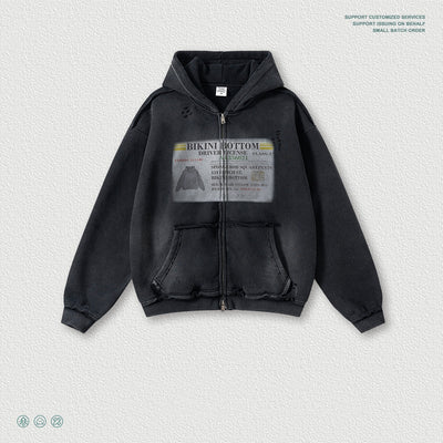 Sudadera Estilo Cardigan con Cierre y Diseño Roto - Image 3