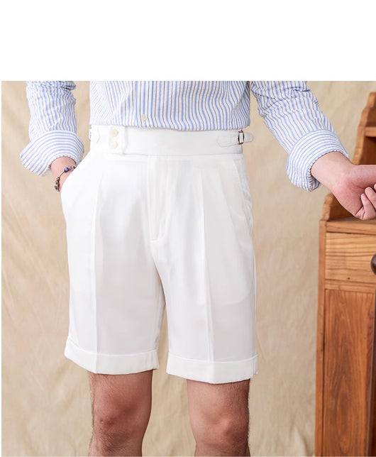Pantalones Cortos Casuales Napoli de Doble Pliegue para Hombre - Estilo Británico - Image 14