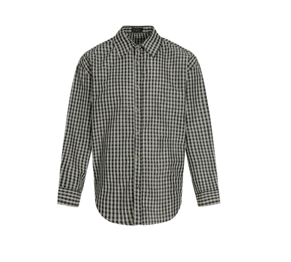 Camisa de Cuadros Minimalista Color Block de Manga Larga - Image 7