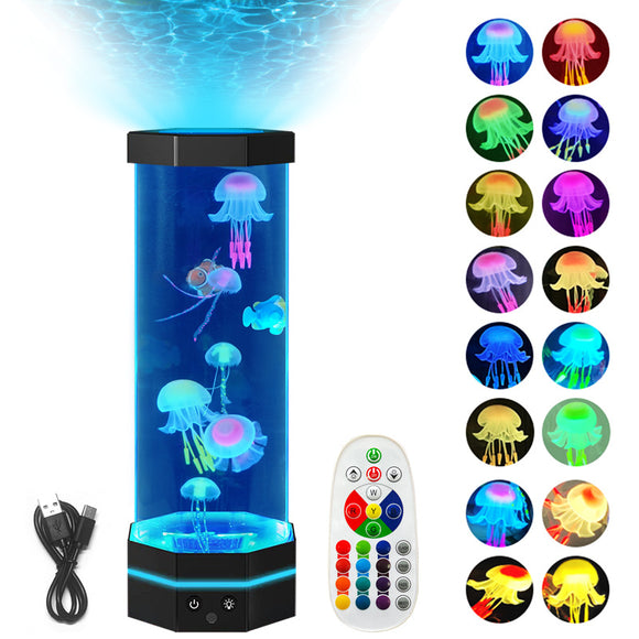 Lámpara Medusa Lava 17 Colores con Control Remoto - Luz Nocturna Proyectora USB