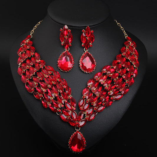 Juego de Collar y Aretes de Cristal Africano