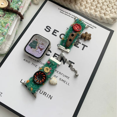 Pulsera Navideña de Peluche - Correa Festiva para Otoño e Invierno - Image 3