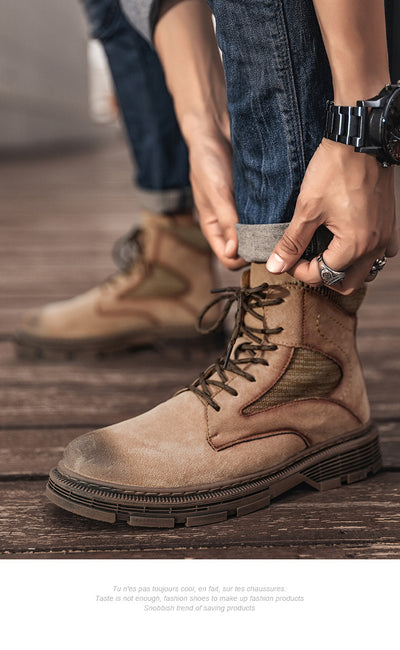Botas Martin de Cuero para Hombre - Estilo Británico Versátil Otoño Invierno - Image 16