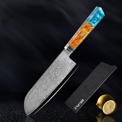 Juego de Cuchillos Damascus Acero Japonés - Chef Profesional y Santoku - Image 12