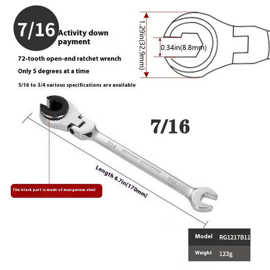 Llave Inglesa Ajustable con Carraca de Tubo Abierto - Image 6