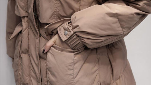 Abrigo Acolchado Mujer Cuello de Piel de Mapache Blanco Pato Premium - Image 18