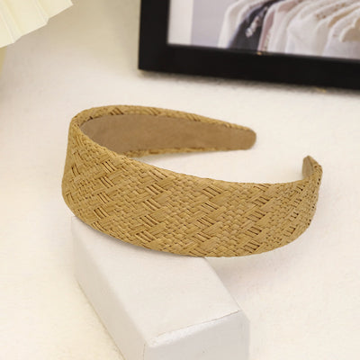 Diadema de Moda Raffia Color Sólido Elegante - Image 13
