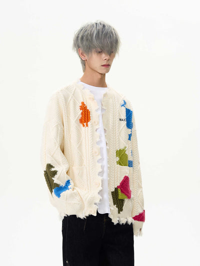 Cardigan de Contraste Dañado - Suéter Versátil Unisex - Image 6