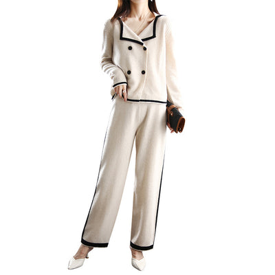 Conjunto Elegante Cardigan y Pantalón Ancho con Perfume - Image 5