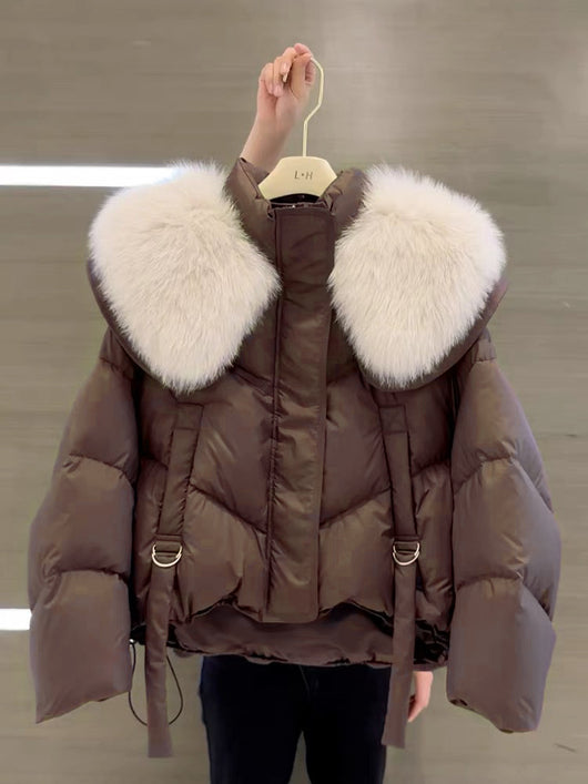 Abrigo de Invierno Acolchado en Algodón Negro para Mujer - Image 8