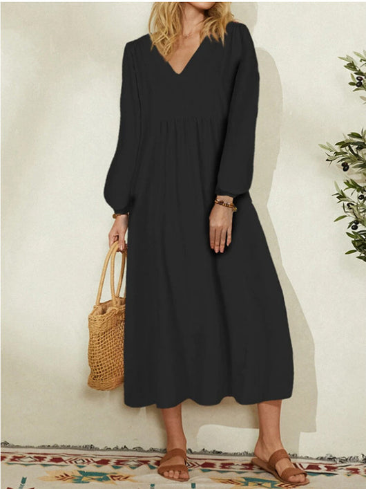 Vestido Suelto de Algodón con Mangas Farol - Colección Otoño - Image 8