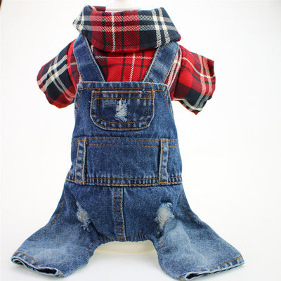 Mono de Cuadros Denim para Perros Grandes de Cuatro Patas - Image 5