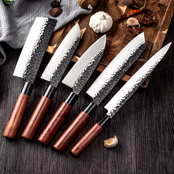 Cuchillo Santoku Forjado a Mano - Hoja de Chef Profesional