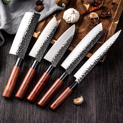 Cuchillo Santoku Forjado a Mano - Hoja de Chef Profesional