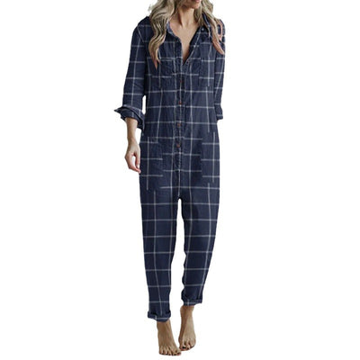 Jumpsuit Casual de Cuadros para Casa y Descanso - Image 5