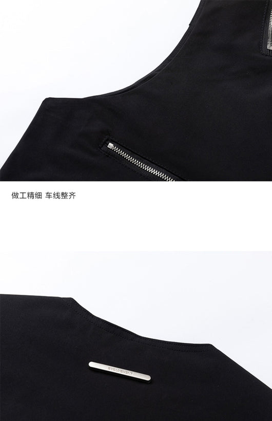 Chaleco Hip-hop Urbano Multi-Cierre sin Mangas Estilo Streetwear - Image 6
