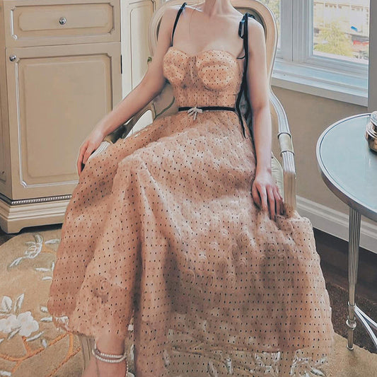Vestido Largo Ajustado con Cordón