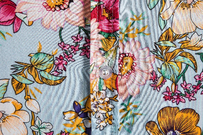 Camisa Floral Suelta de Algodón para Hombre con Solapa - Image 8