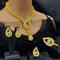 Juego de Joyería Dubai Novia 24k Chapado en Oro - Collar, Pulsera, Aros y Anillo