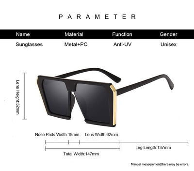 Gafas de Sol Grandes Marco Metálico para Mujer con Protección UV - Image 8
