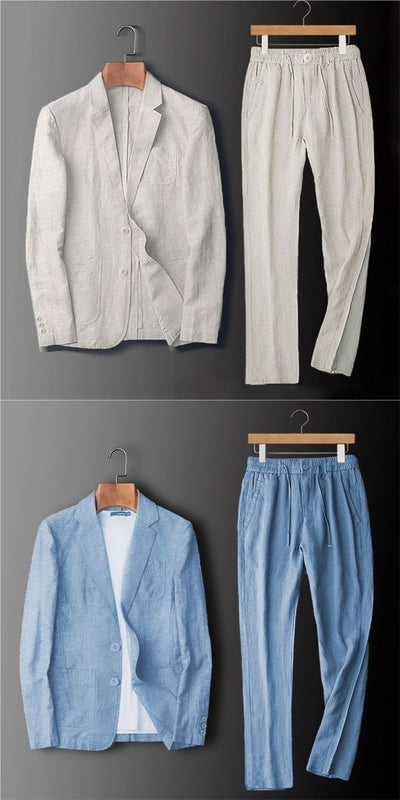 Traje Business-Casual de Lino 100% para Hombre - Ligero y Transpirable - Image 7