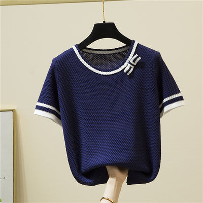 Suéter de Seda de Hielo Tejido para Mujer - Pullover Holgado y Transpirable - Image 7
