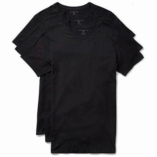 Pack de 3 Camisetas Cuello Redondo Blanco y Negro Entalladas