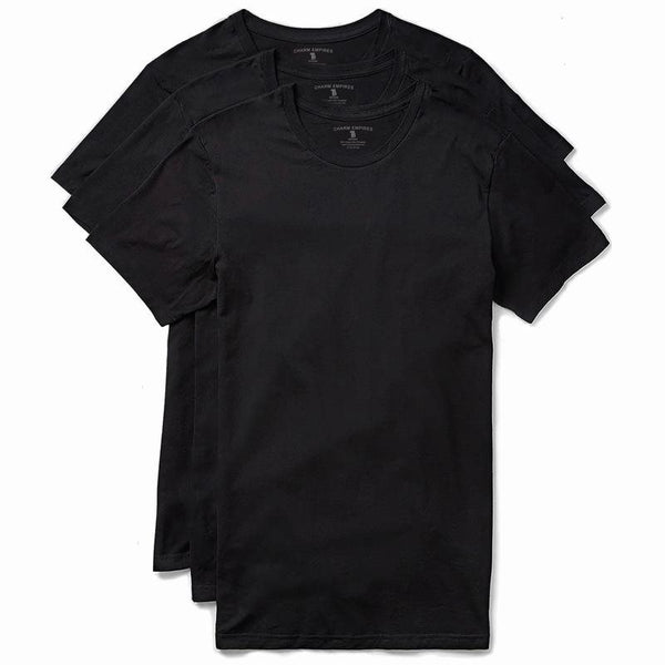 Pack de 3 Camisetas Cuello Redondo Blanco y Negro Entalladas