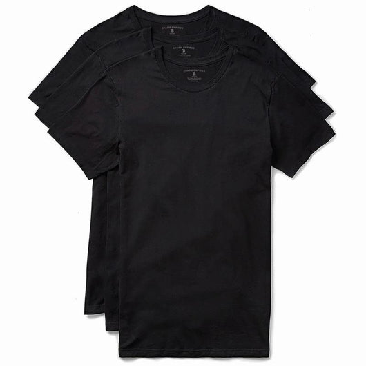 Pack de 3 Camisetas Cuello Redondo Blanco y Negro Entalladas