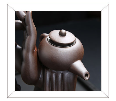Juego de Té de Arena Púrpura con Utensilios de Ceremonia Ébano - Image 14