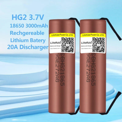 Batería Recargable 18650 HG2 3000mAh 37V - Descarga Continua 20A