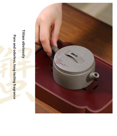 Tetera Artesanal de Barro Púrpura con Boca Ancha - Té Premium Hanwa - Image 26